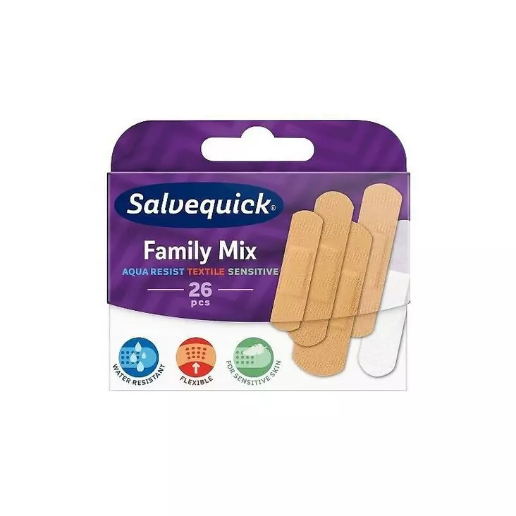 Salvequick Laastari 26kpl FamilyMix - Desifiointi ja laastarit - 7310615966244 - 1