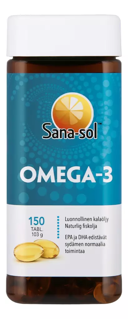 Sana-sol Omega-3 kalaöljyvalmiste 150tab - Vitamiinit ja mineraalit - 5702071500414 - 1