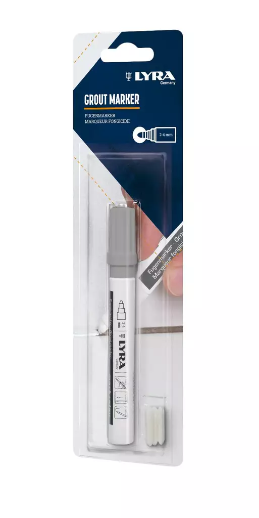 Saumakynä Lyra + 3 vaihtokärkeä harmaa - Merkkausvälineet - 4084900408674 - 1