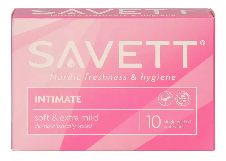 Savett Intim kosteuspyyhe 10kpl - Desifiointi ja laastarit - 7310613125254 - 1