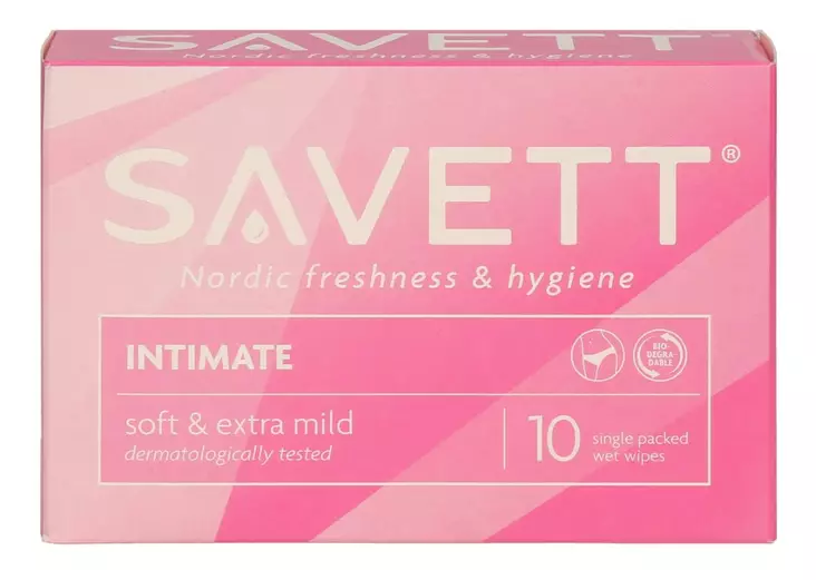 Savett Intim kosteuspyyhe 10kpl - Desifiointi ja laastarit - 7310613125254 - 1