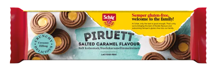 Schär Piruett salted caramel täytekeksi - Keksit - 8008698048764 - 1