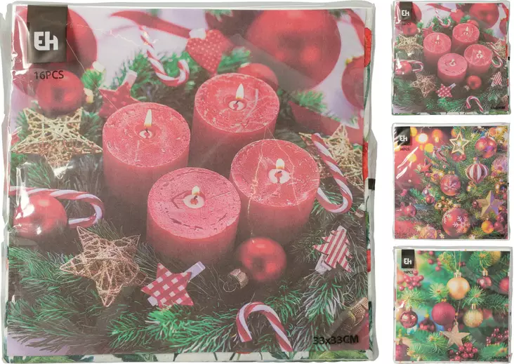 Servetti kynttiläkuviolla 33x33cm - Kahviliinat - 8721037633314 - 1