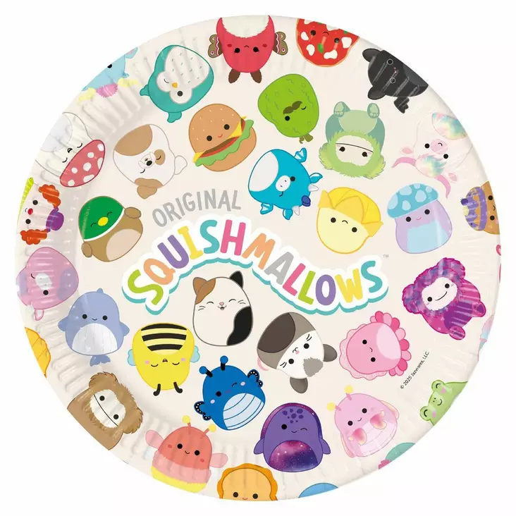 Squishmallows Kertakäyttölautanen 23 cm 8 kpl - Kertakäyttölautaset - 5201184982754 - 1