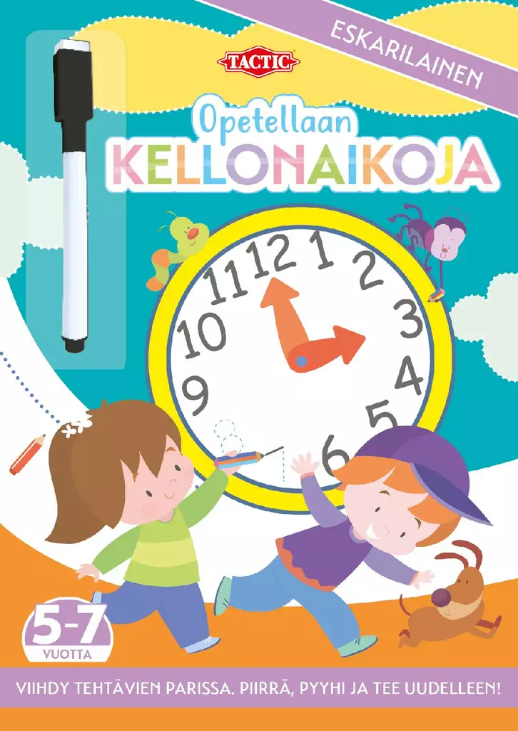 Tactic Opetellaan Kellonaikoja puuhakirj - Väritys- ja puuhakirjat - 9789523083844 - 1