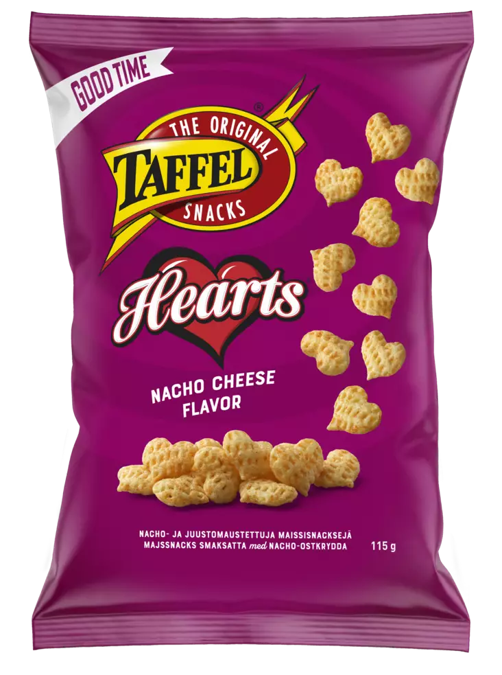 Taffel Hearts 115g - Sipsit, snacksit ja pähkinät - 6410380052034 - 1
