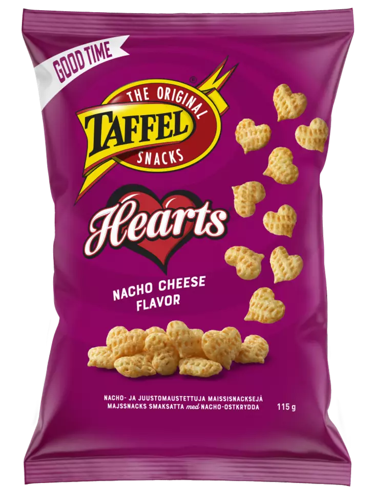 Taffel Hearts 115g - Sipsit, snacksit ja pähkinät - 6410380052034 - 1