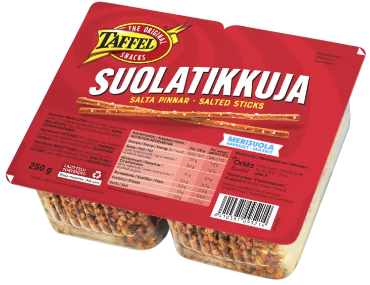 Taffel Suolatikku 250g - Sipsit, snacksit ja pähkinät - 6410381095214 - 1