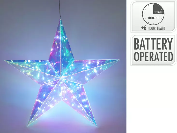 Tähti led valo sateenkariväri 51cm - Jouluvalot - 8721037213264 - 1