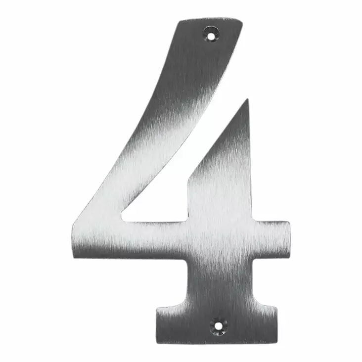 Talonumero 4 /150mm mattakromi - Kyltit, opasteet ja numerot - 6414675110294 - 1