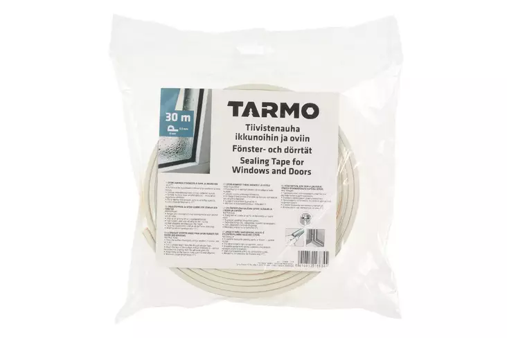 Tarmo ikkunatiiviste p-profiili 30m valk - Ovi- ja ikkunatiivisteet - 6410412168344 - 2