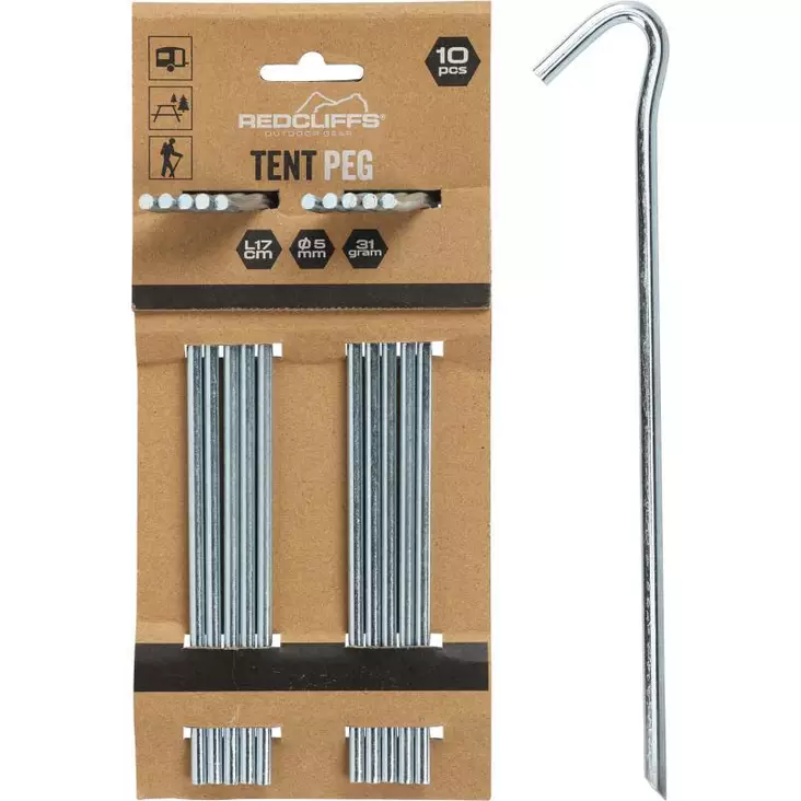 Telttakoukku 17cm 10kpl - Koukut ja hakat - 8720573872744 - 1