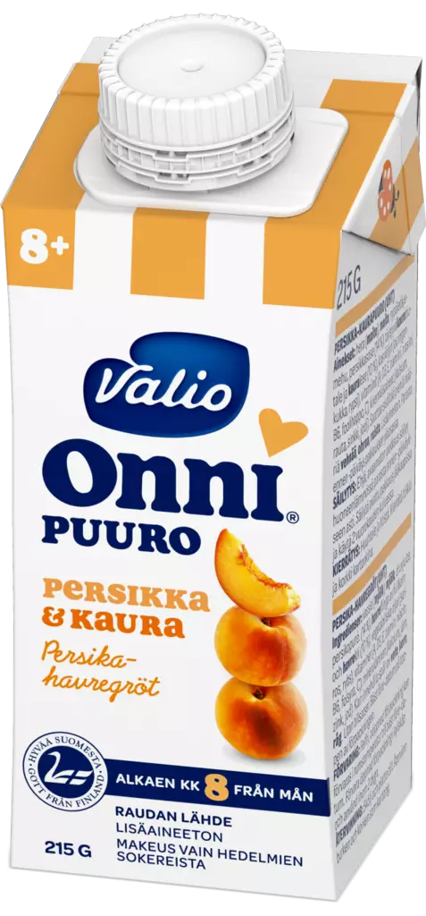Valio Onni persikka-kaurapuuro 215g 8kk - Lasten ruoka ja juoma - 6408430049394 - 1