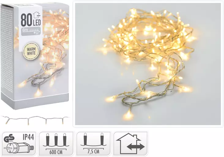 Valosarja led 80 lämminvalk. IP44 - Jouluvalot - 8719202259414 - 1