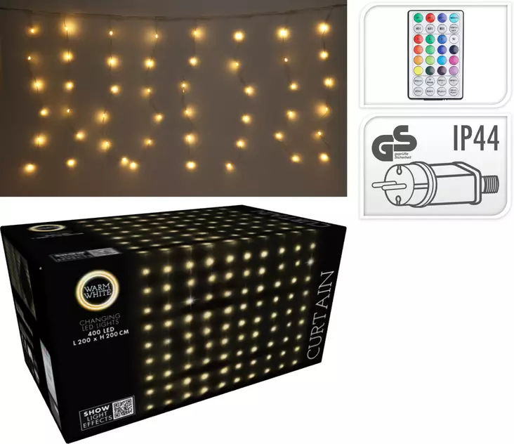 Valoverho 400Led valkoinen IP44 - Jouluvalot - 8721037232104 - 1