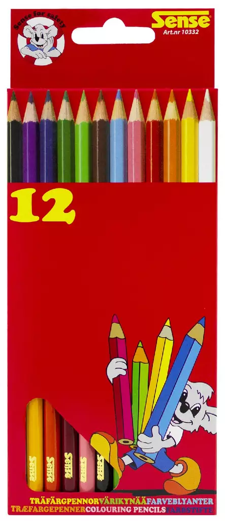 Värikynä Sense 12 väriä pitkiä - Puuvärikynät ja liidut - 7312460103324 - 1