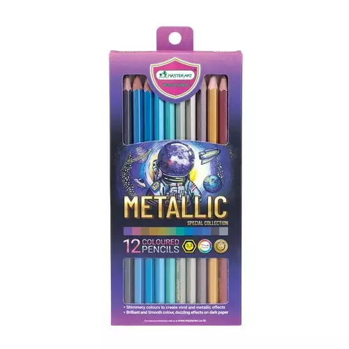 VÄRIKYNÄT 12KPL METALLIC - Muut askartelutarvikkeet - 8851907301354 - 1