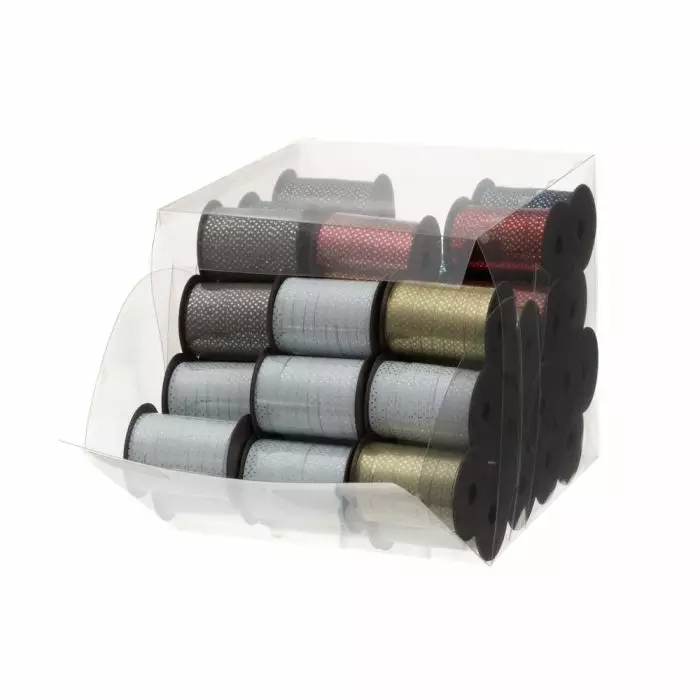 Winteria lahjanaru pilkut 5mmx10m värimix - Pakkauspaperit ja tarvikkeet - 6410416184814 - 1