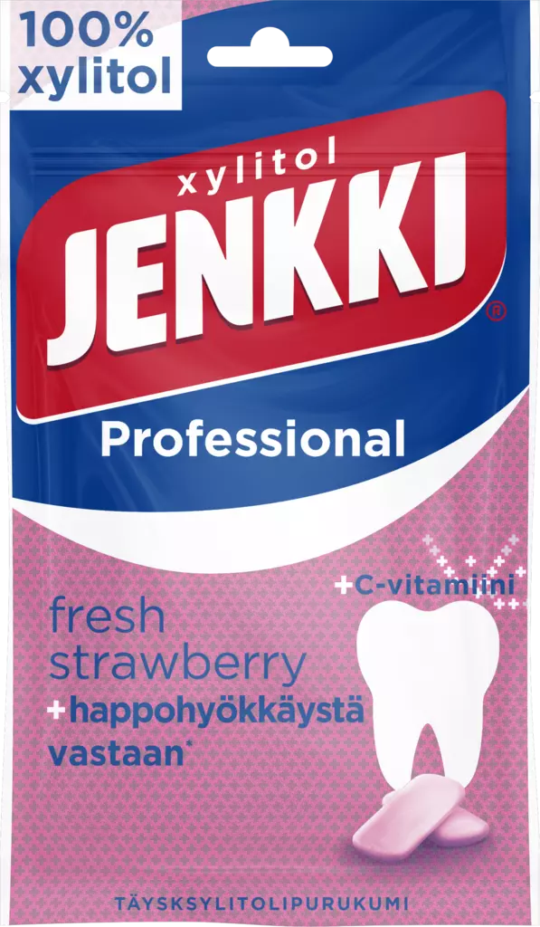 Xylitol JENKKI prof. fresh strawb. 90g - Purukumit - 6420256016824 - 1