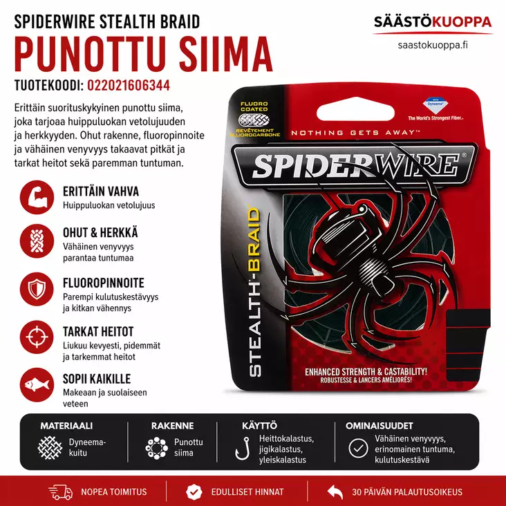 Spiderwire Stealt Braid 0.14mm M.Green - Siimat - 022021606344 - 1