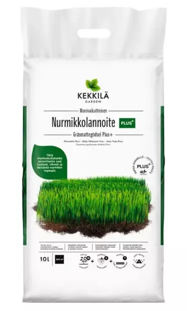 Kekkilä Nurmikkolannoite PLUS+ 10L - Puutarhalannoitteet - 6433000623605 - 1