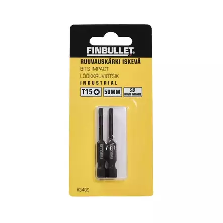 Konekärki iskevä T15*50mm 2kpl - Ruuvauskärjet - 6438152034095 - 1