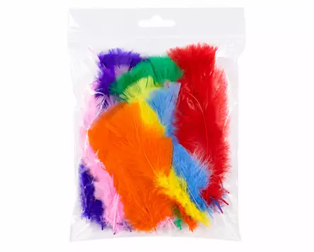 Höyhenet 15cm värimix 45kpl/pussi - Askartelukoristeet - 6438159244275 - 1