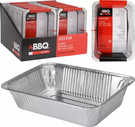 BBQ grillausvuoka 4kpl 22x15,5cm - Voi- ja leivinpaperit - 8721037352055 - 1