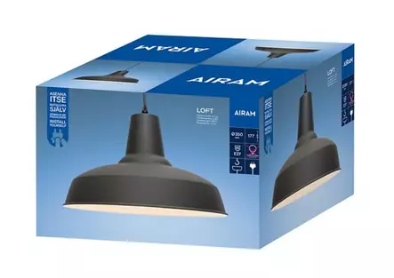 Airam loft35 riippuvalaisin E27 musta - Kattovalaisimet - 6435200236005 - 1
