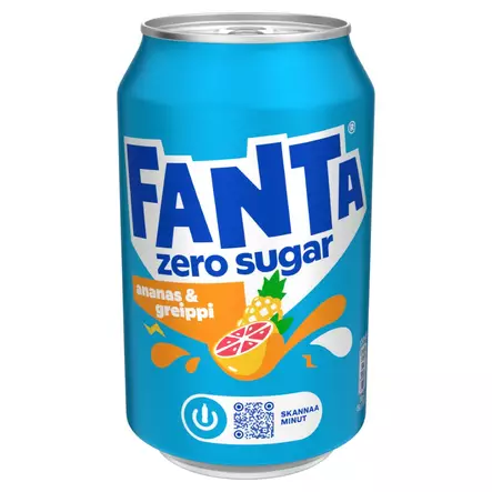 Fanta zero sugar ananas&greippi 0,33l - Virvoitusjuomat ja mixerit - 6415600594745 - 1