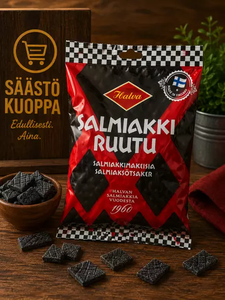Halva Salmiakk ruutu 170g - Karkit - 6420900004795 - 1