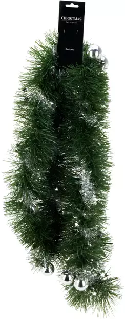 Kuusenpunos 270cm hopealangalla - Joulukoristeet - 8721037732185 - 1