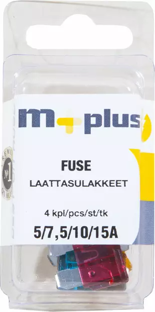 M+ Laattasulakelajitelma 5/7,5/10/15A - Sulakkeet ja sulakelajitelmat - 6417196696865 - 1