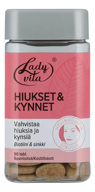 Ladyvita hiukset&kynnet ravintolisä 90ta - Vitamiinit ja mineraalit - 5702071388845 - 1