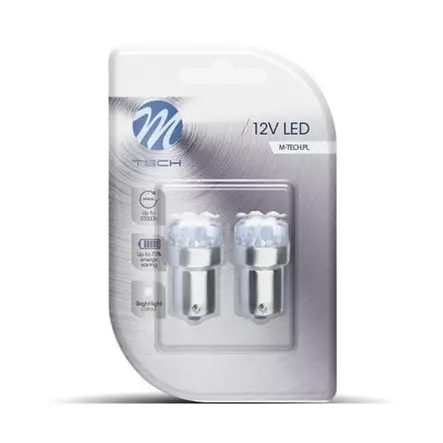 M- Tech 12V P21W BA15s valkoinen 2kpl - Led ajovalot ja polttimot - 5901549289145 - 1