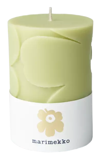Marimekko Unikko Pöytäkynttilä vaaleanvihreä 10cm - Pöytäkynttilät - 6411635009995 - 2
