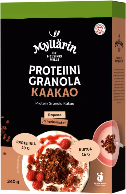 Myllärin proteiini granola kaakao 340g - Murot, myslit ja hiutaleet - 6415000189695 - 2