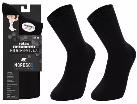 Nordsox diabetes merinovillasukka musta 44-46 - Miesten sukat - 6438159061995 - 1