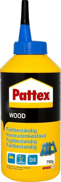 Pattex d3 kosteudenkestävä puuliima 750g - Puuliimat - 7311380007095 - 1