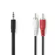 Nedis RCA uros 2x -3,5mm 2m - Audiokaapelit - 5412810288175 - 2