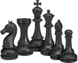 Shakkinappula 6kpl /setti musta - Sisustusesineet - 8721037878975 - 1