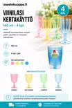 Viinilasi kertakäyttö 160ml 4kpl, lajitelma - Kertakäyttömukit - 8719987587665 - 2