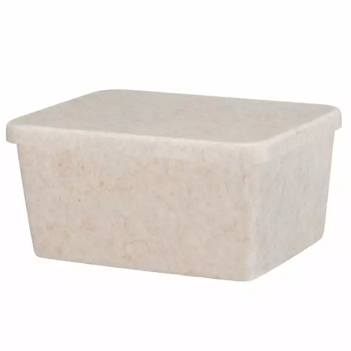 4Living Säilytyslaatikko Candy huopa kannellinen beige 32x24x16 cm - Pienkalusteet - 6410416486215 - 1