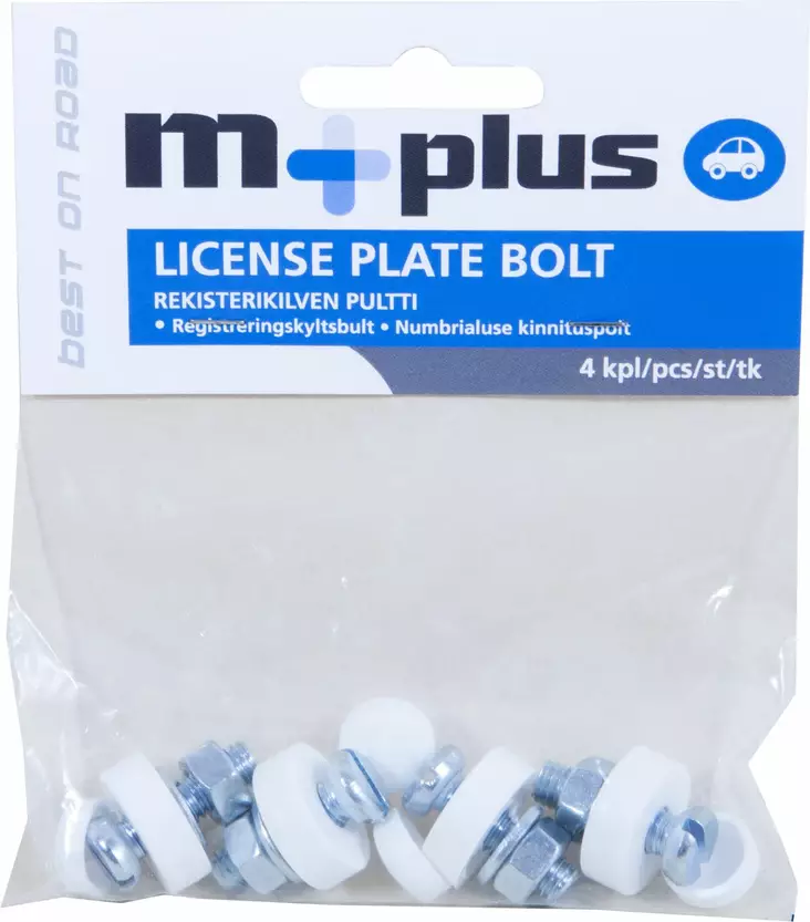 M+ Rekisterikilven pultti 4kpl - Autotarvikkeet - 6419121125075 - 1