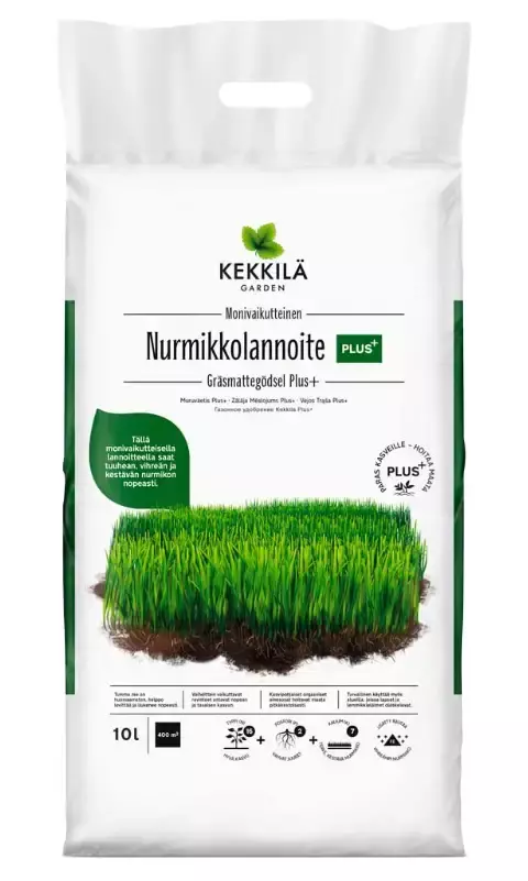 Kekkilä Nurmikkolannoite PLUS+ 10L - Puutarhalannoitteet - 6433000623605 - 1
