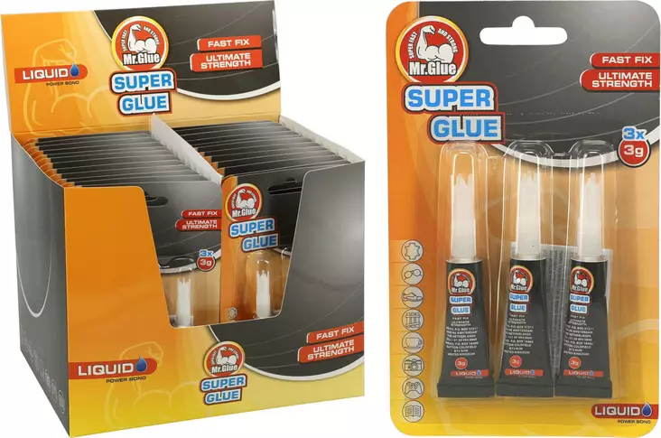 Super glue pikaliima 3kpl pkt 3 g liguid - Pikaliimat - 8721037638715 - 1