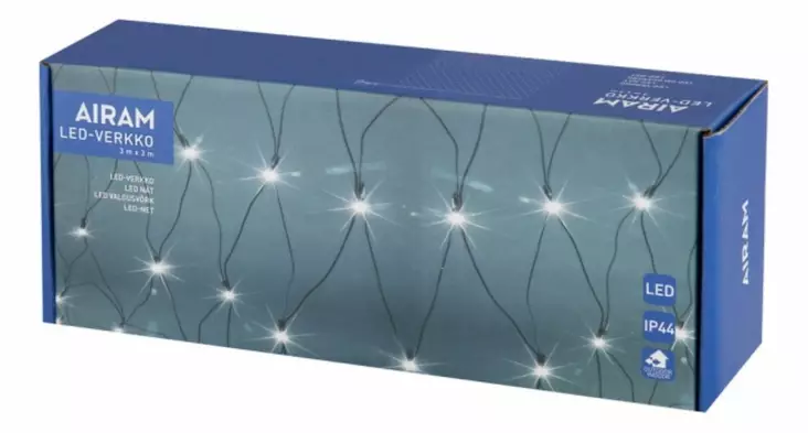Airam led verkko 3x3m lämmin valkoinen - Jouluvalot - 6435200138705 - 1