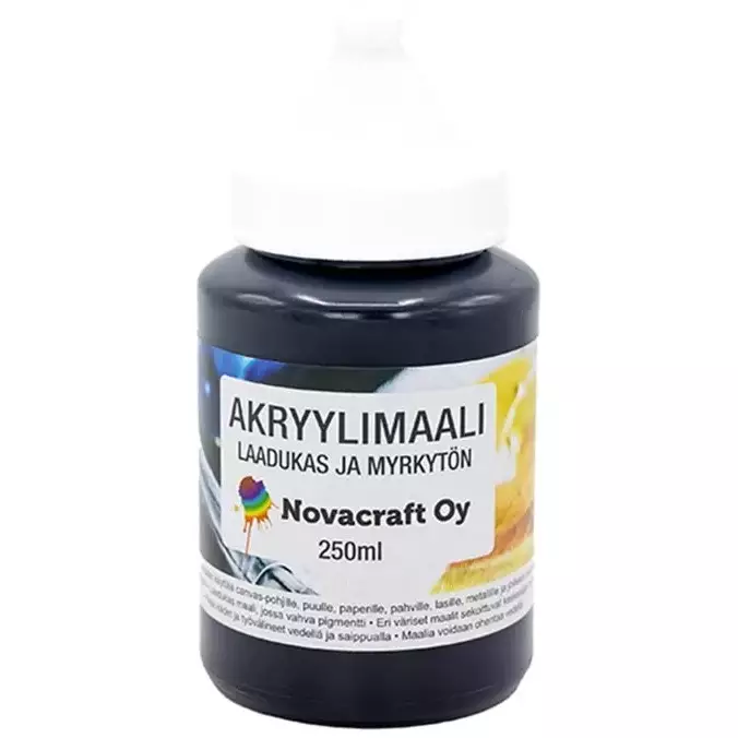 Akryylimaali 250ml musta - Valmisvärit - 6429810234025 - 1