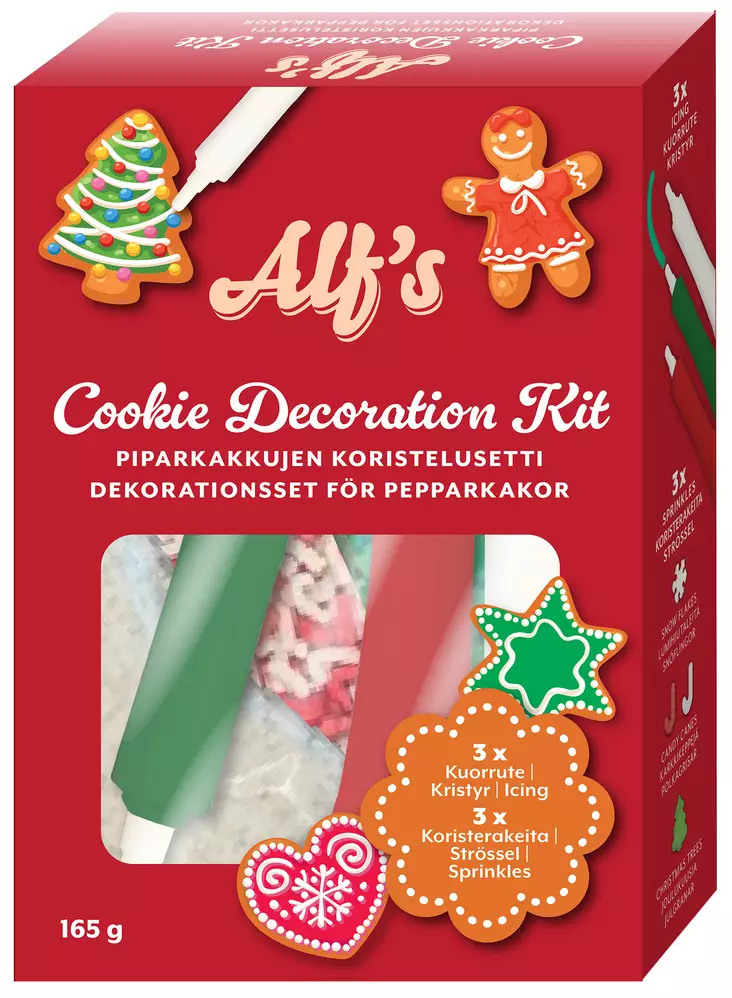 Alfs piparkakkujaen koristelusetti 165g - Elintarvikkeet - 6430076690265 - 1