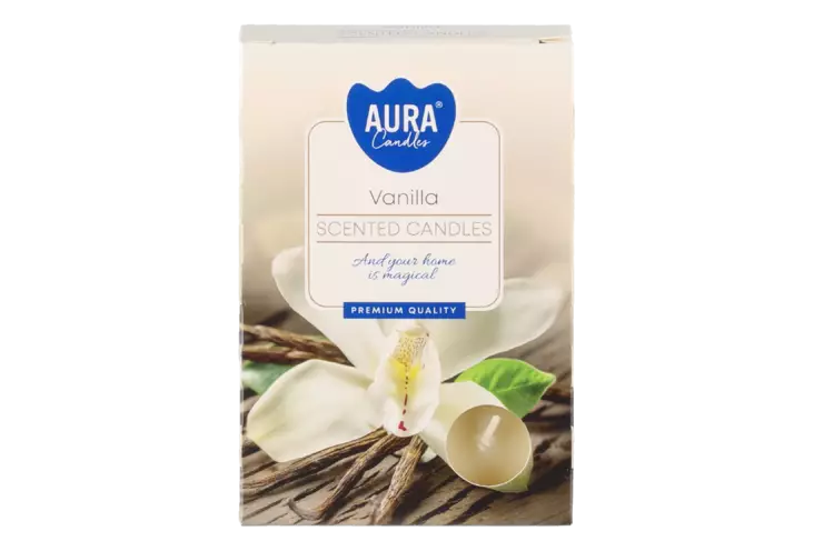 Aura Vanilla tuoksulämpökynttilä 6kpl - Tuoksukynttilät - 5906927015675 - 1